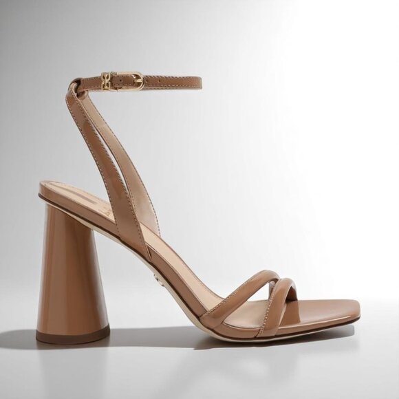 NIB Sam Edelman Kia Block Heel Sandal Rosa Blush Patent - Picture 4 of 11